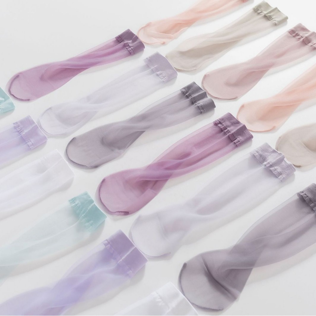 Dopamine Colorful Socks for Women Versatile Breathable Thin Short Stockings Crystal Silk Nude Invisible Short Socks Popular Style
