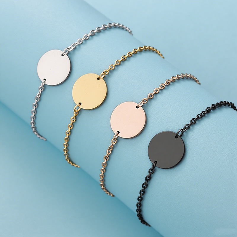 Cross-Border Spot Stainless Steel Round Bracelet European and American Cross Chain Bracelet Blank Material Holiday Gift Bracelet Wholesale Cross-Border Spot Stainless Steel Round Bracelet European and American Cross Chain Bracelet Blank Material Holiday Gift Bracelet Wholesale