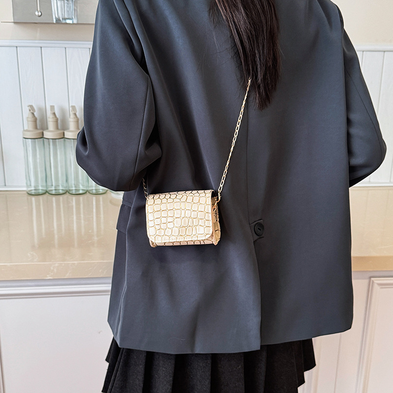 Bolsa de cadena coreana con patrón de piedra extranjera, mini bolso ligero de color sólido, nuevo bolso de comercio exterior transfronterizo para niños