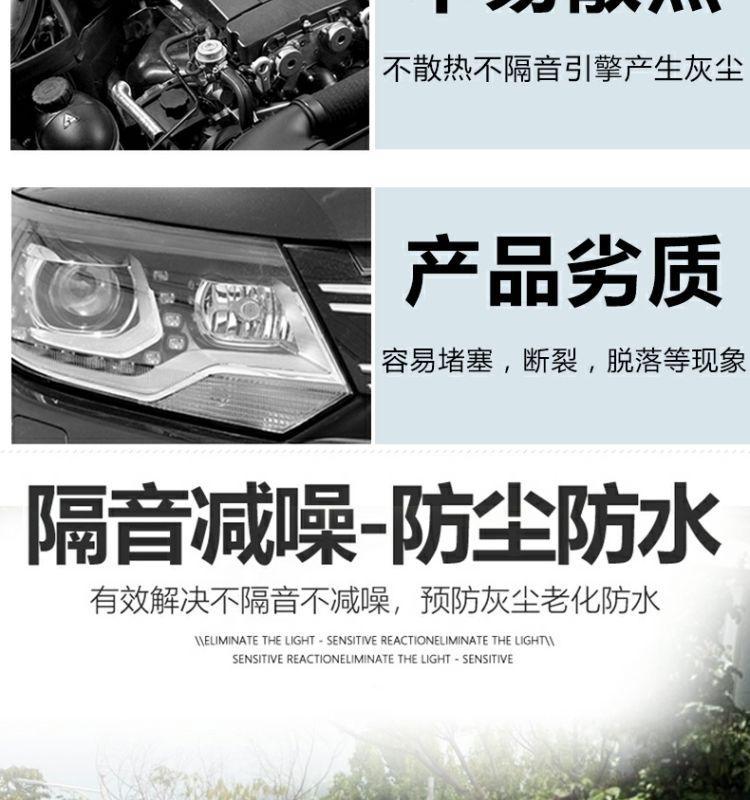 Suitable for Volkswagen Tiguan 13-19 Models Hood Headlight Seal Waterproof Strip Rubber Trim Car Accessories