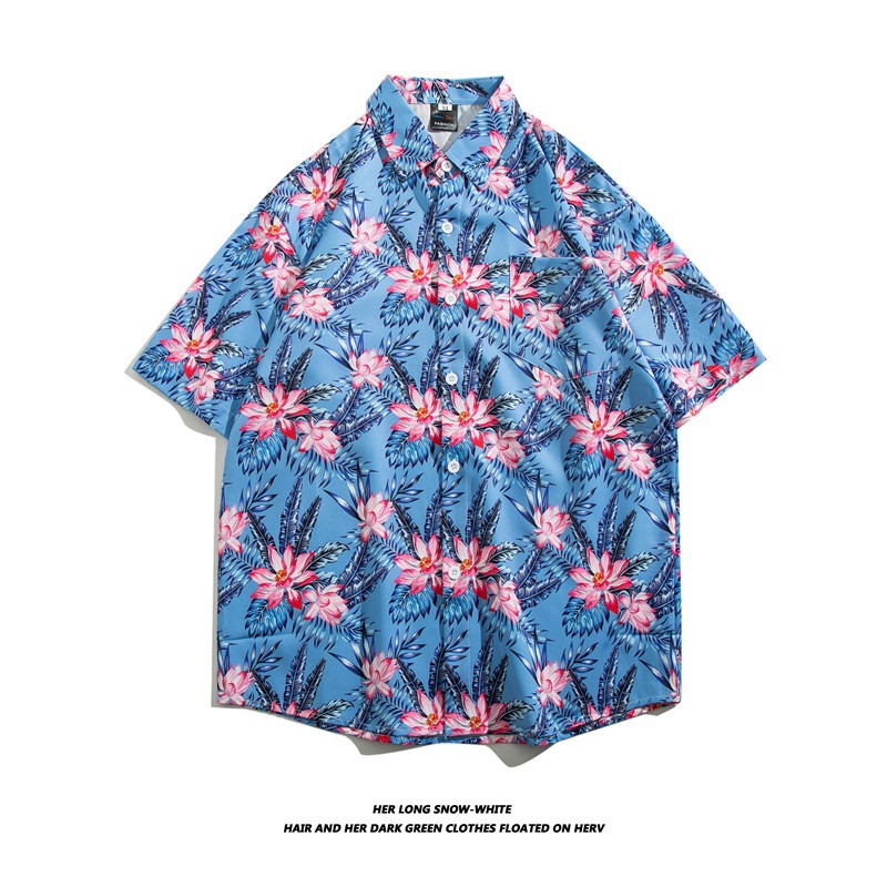 Camisa con botones de solapa suelta de manga larga de todo fósforo de la calle para hombres Venta caliente Flor colorida Impresión digital 3D
