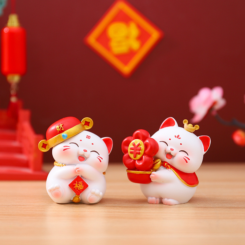 桌面办公室吉祥物送福招财猫盲盒创意开业礼品卡通可爱公仔手办|undefined