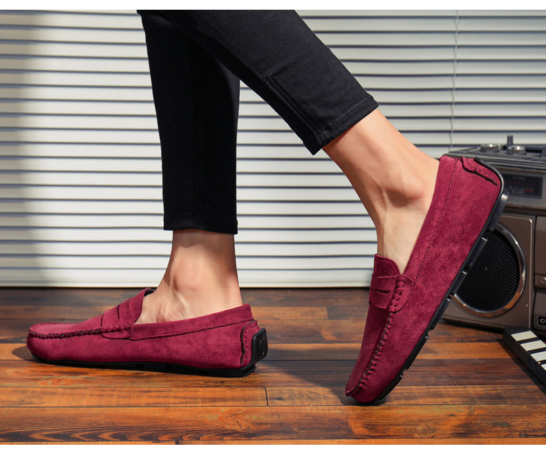 Doudou British leather casual driving shoes, men's lazy shoes_voghion.com
