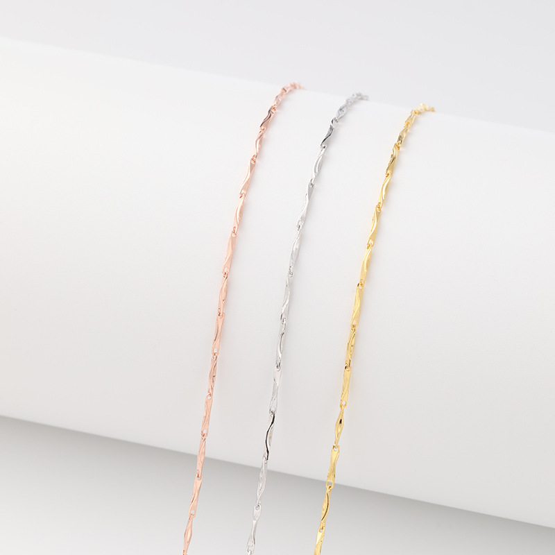 S925银元宝链吊坠挂件配链纯银素链百搭经典款式纯银饰品厂家批发