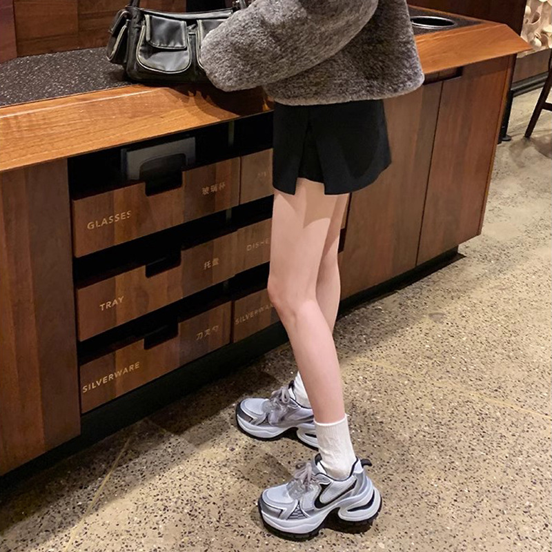 Grape Mom El mismo estilo de moda de verano con cordones, zapatos deportivos casuales, malla transpirable, suela gruesa, zapatos de papá altos, mujeres