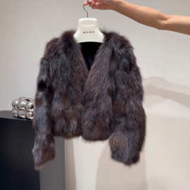 狐狸毛皮草外套女皮毛一体大衣短款毛毛外套高级感年轻特价福利