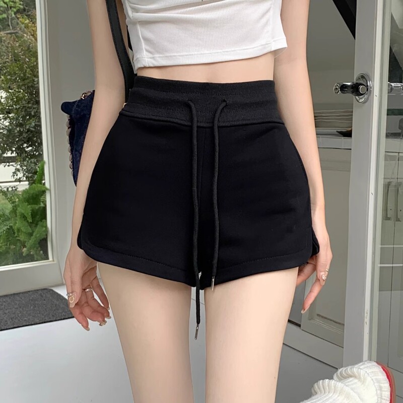 Grey New Style 2024 Days Outfit Casual Pants American Style Hot Girl Sports Shorts Women's Summer Hot Pants High Waist Slimming A- Shoes