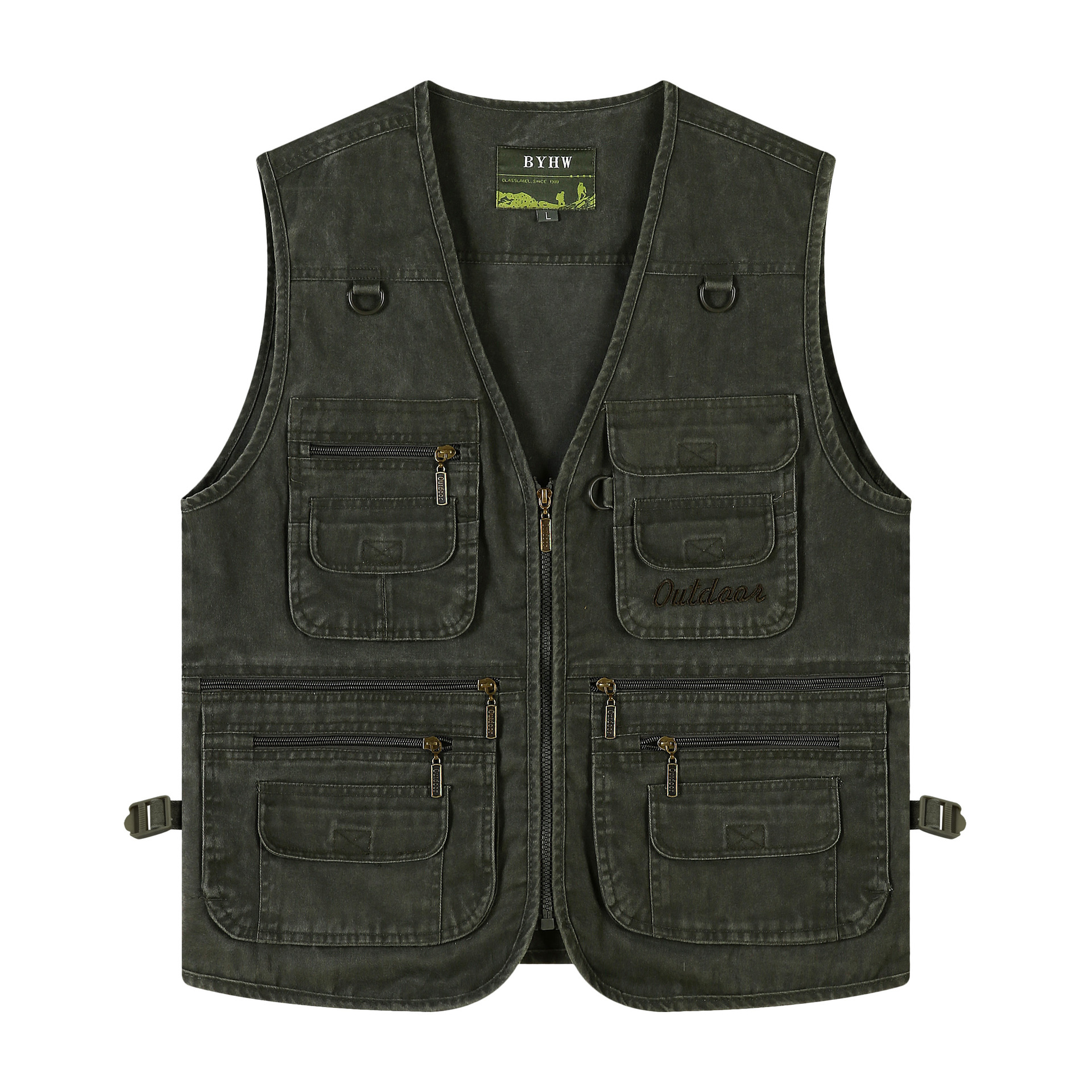 Cremallera completa #2012-gris oscuro