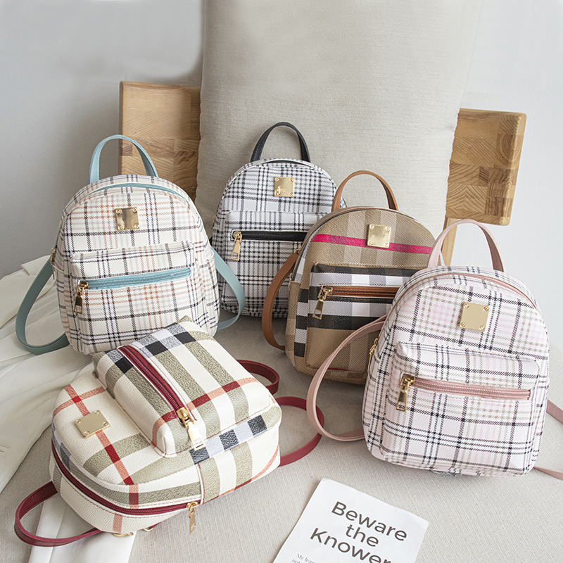 Zaino scozzese casual multifunzionale alla moda Zaino da studente in stile giapponese e coreano Borsa da donna a tracolla monospalla mini piccola scuola_voghion.com