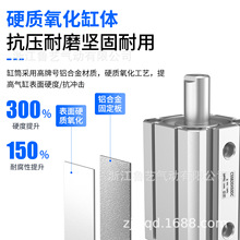 SMC亚德客薄型气缸非标定做SDAJ CQ2B-XC8可调行程超长行程大缸径