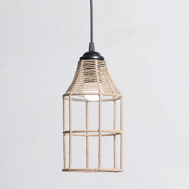 Estilo explosivo de imitación de cuerda de cáñamo, imitación de ratán, decoración Zen creativa, candelabro, restaurante de olla caliente, casa de familia, restaurante, decoración de pantalla de lámpara