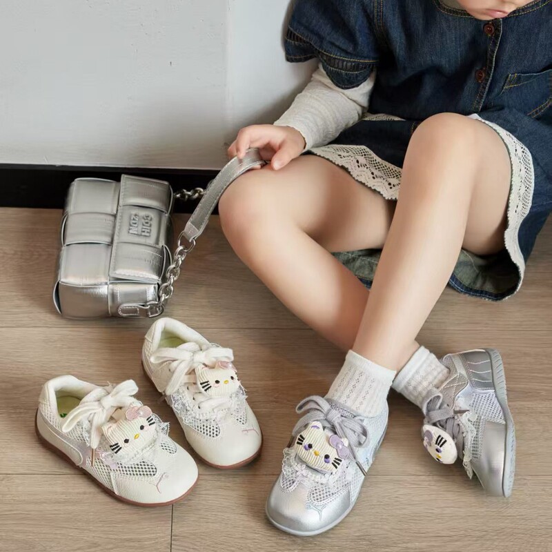 2026 Spring/Summer New Girls' Hello Kitty Single Mesh Sports Casual Shoes Korean Style Breathable Fashion Versatile Student Shoes 2026 Spring/Summer New Girls' Hello Kitty Single Mesh Sports Casual Shoes Korean Style Breathable Fashion Versatile Student Shoes