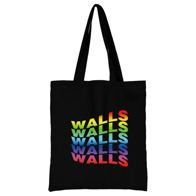 Wall Pattern Organizer Canvas Shopping Bag Handbag Foldable Shoulder Bag Student Large Capacity Grocery Handbag