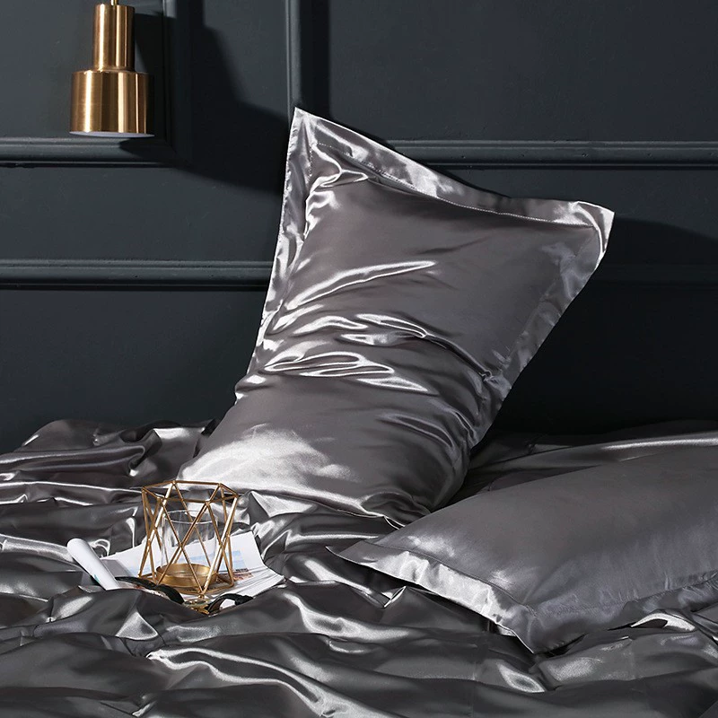 Double-sided Silk Pillowcase, Reversible Satin Finish, 48×74 cm (Multiple Colors)