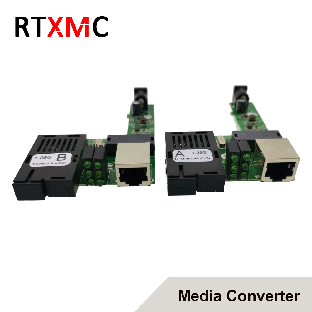 光纤收发器 3公里千兆1光1电收发器主板Pcba一对光电转换器GS03