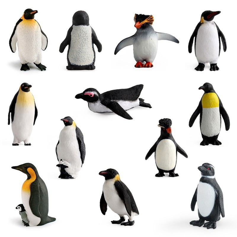 Cross-Border Children's Cognitive Simulation Polar Marine Animal Penguin Model Emperor Penguin African Penguin Ornament Toy