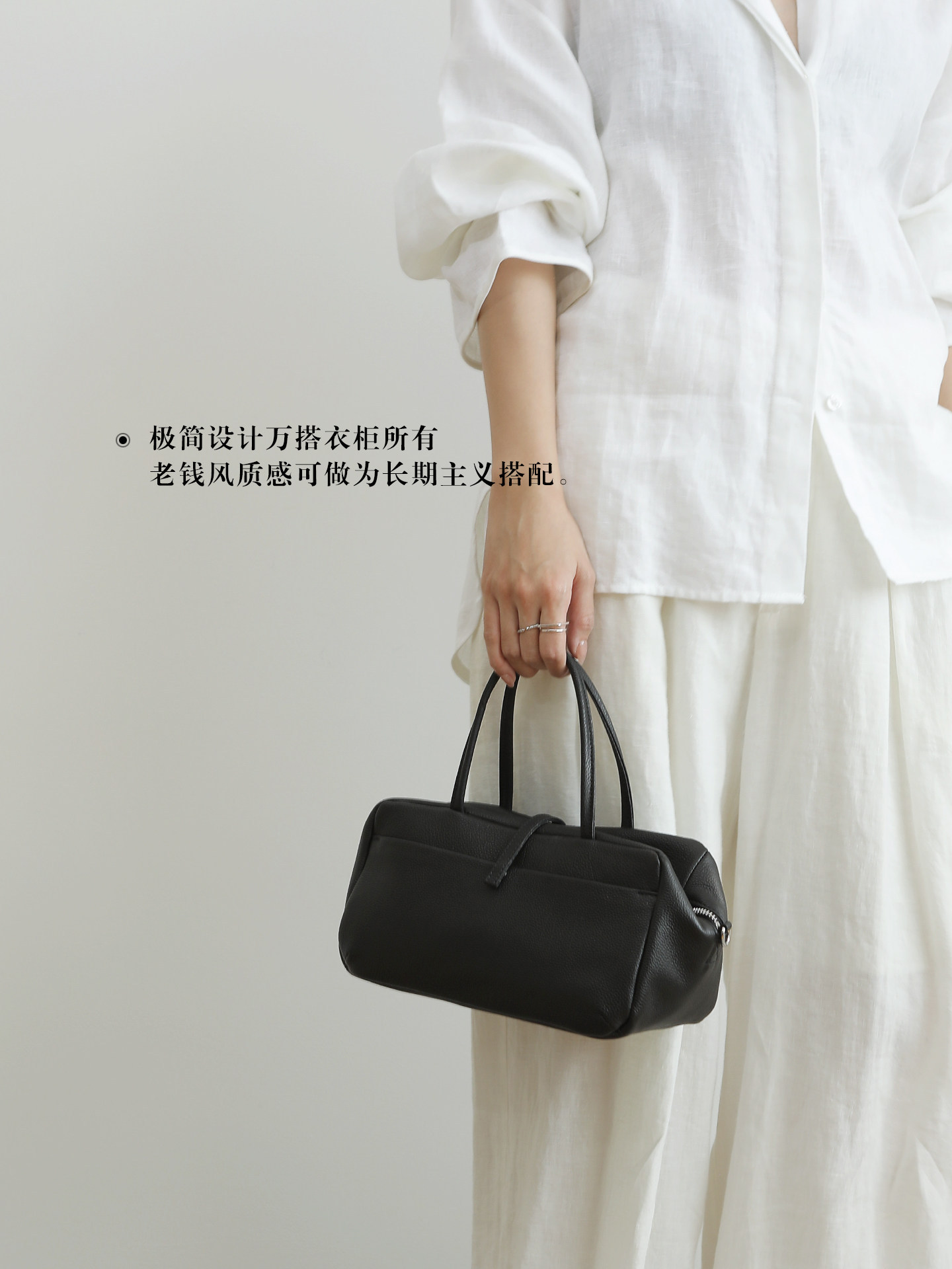 Retro Commuter Tote Bag Handbag Boston Women's Bag Crossbody Bag Top Grain Cowhide Soft Leather Pillow Bag Hobo Bag - Thumbnail 3