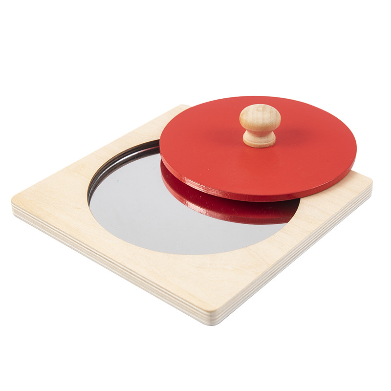 Madera Montessori enseñanza ayudas bebé espejo 3-9 años de edad los niños de educación temprana juguetes educativos rompecabezas kindergarten enseñanza ayudas