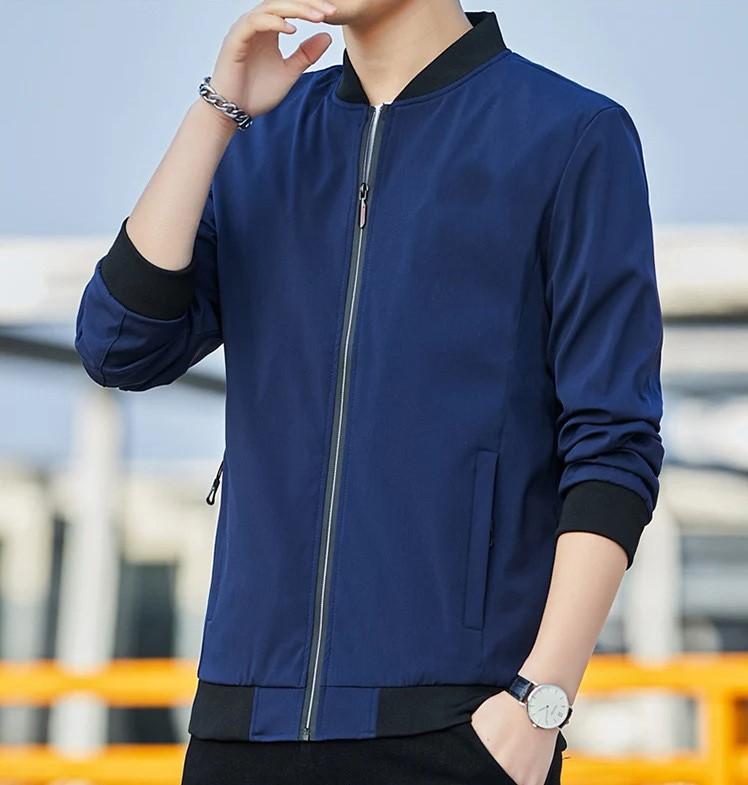 Nueva chaqueta de hombre para primavera y otoño, estilo otoñal de color sólido, chaqueta informal para papá, top versátil moderno y elegante. image 11