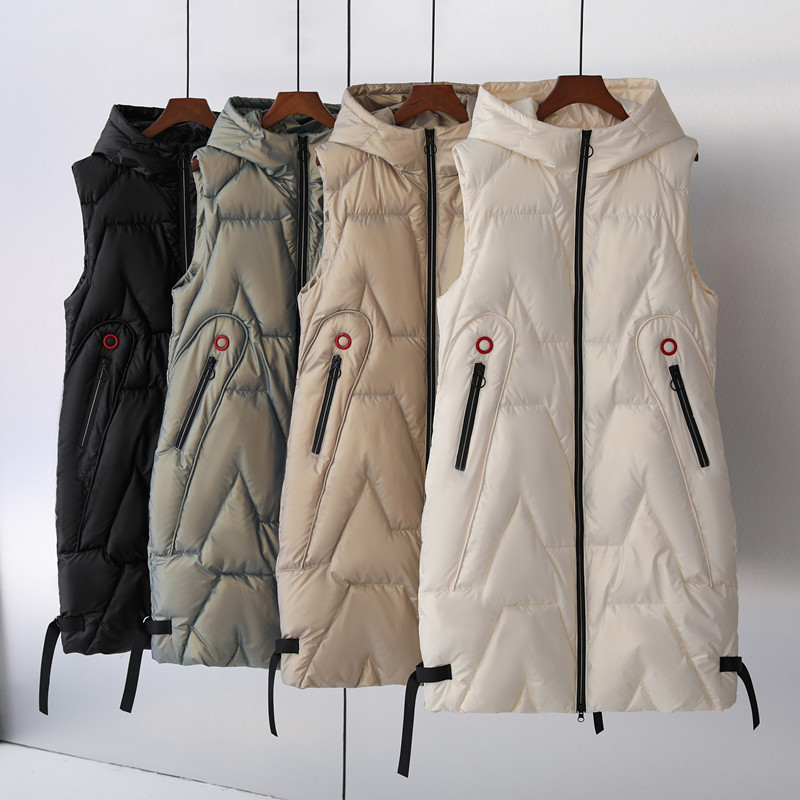 Damenbekleidung Neue Wintermäntel Baumwolljacke Lange Weste Damen Herbst- und Wintermode Mit Kapuze Stil Lässige Weste Jacke_voghion.com
