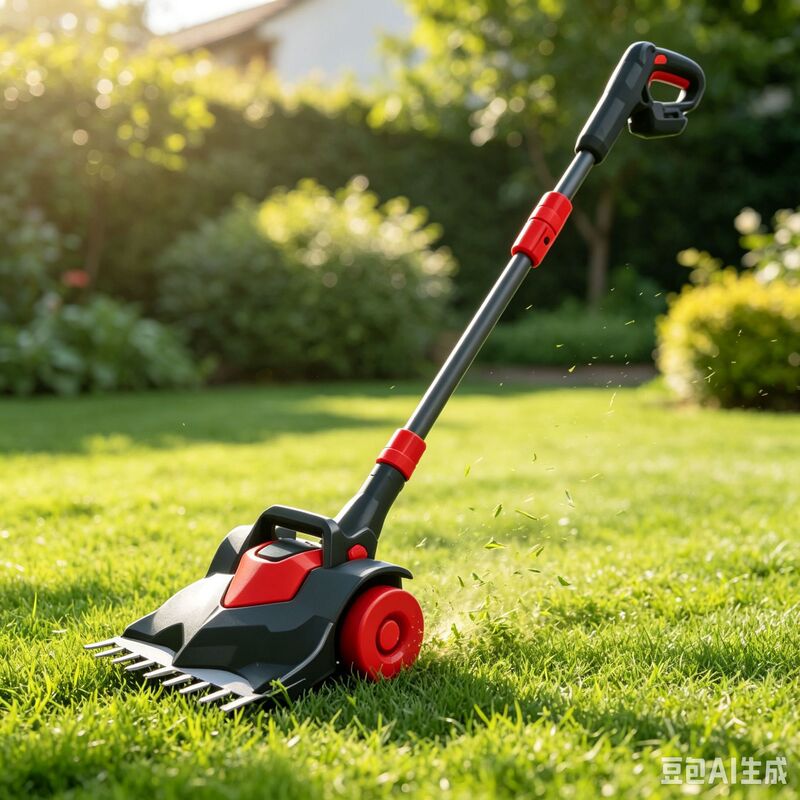 Home-use wireless electric lawn mower, adjustable height and angle, wheeled lawn mower, 26mm cutting diameter