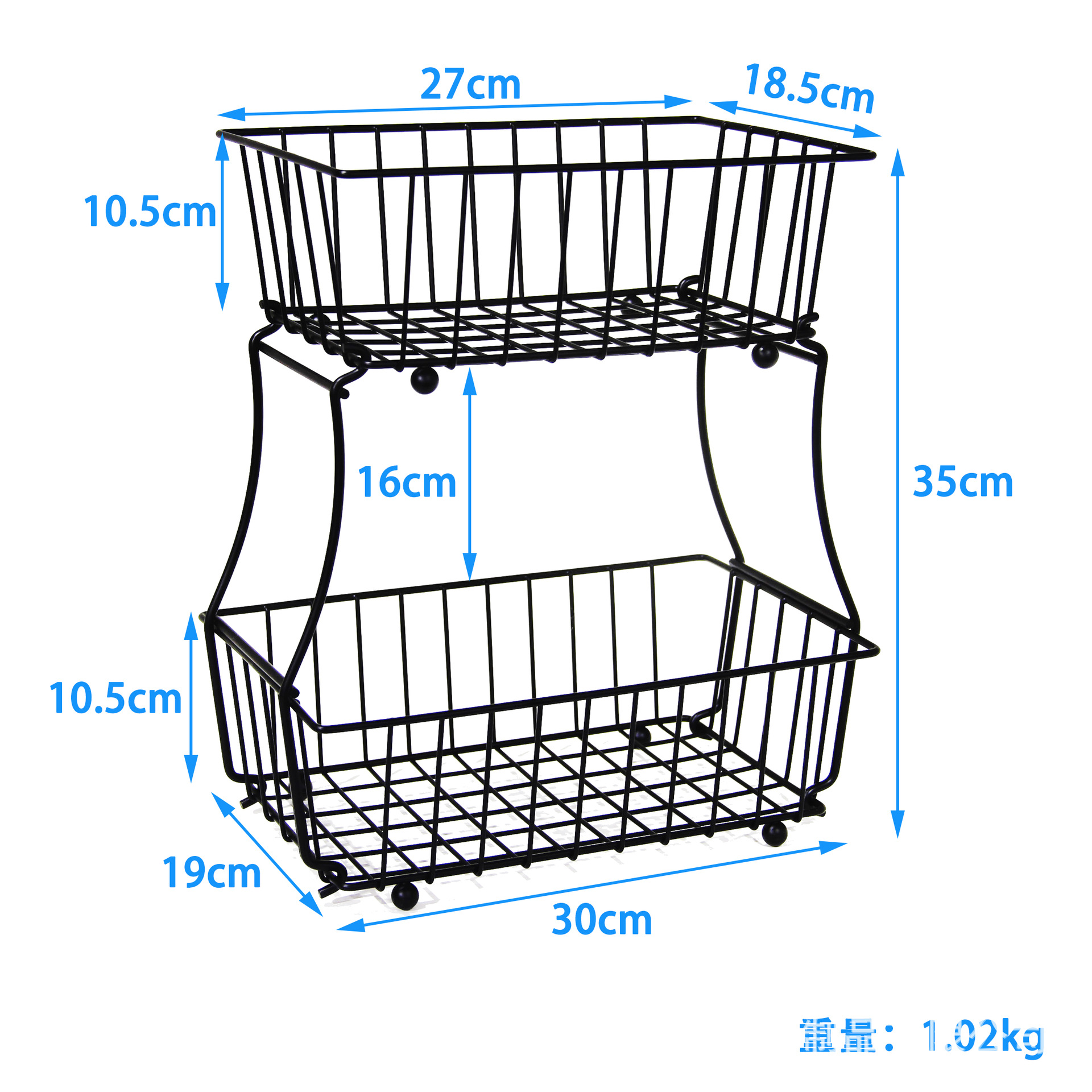 Hierro de doble capa cesta de fruta sala de estar hogar extraíble fruta placa escritorio merienda fruta seca multi-capa almacenamiento cocina almacenamiento cesta