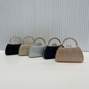Cross-Border Buckle Diamond Dinner Bag European and American High-End Banquet Bag Ladies Handbag Single Shoulder Light Luxury Chain Bag