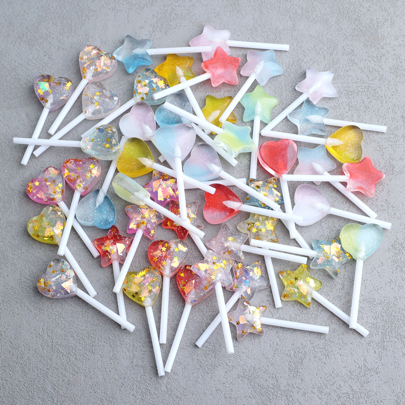 Love Lollipop Five-pointed Star Diy Handmade Products Candy Resin...
