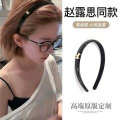 赵露思直播同款黑色金标小狗发箍高颅顶外出发卡洗脸压发头箍发饰