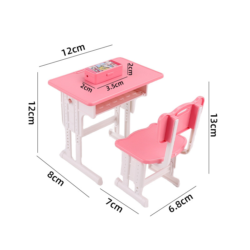 6分の子供の部屋の部品の子供のままごとのおもちゃのミニ学習の机のシミュレーションの模型の小さい置物は縮みます。|undefined