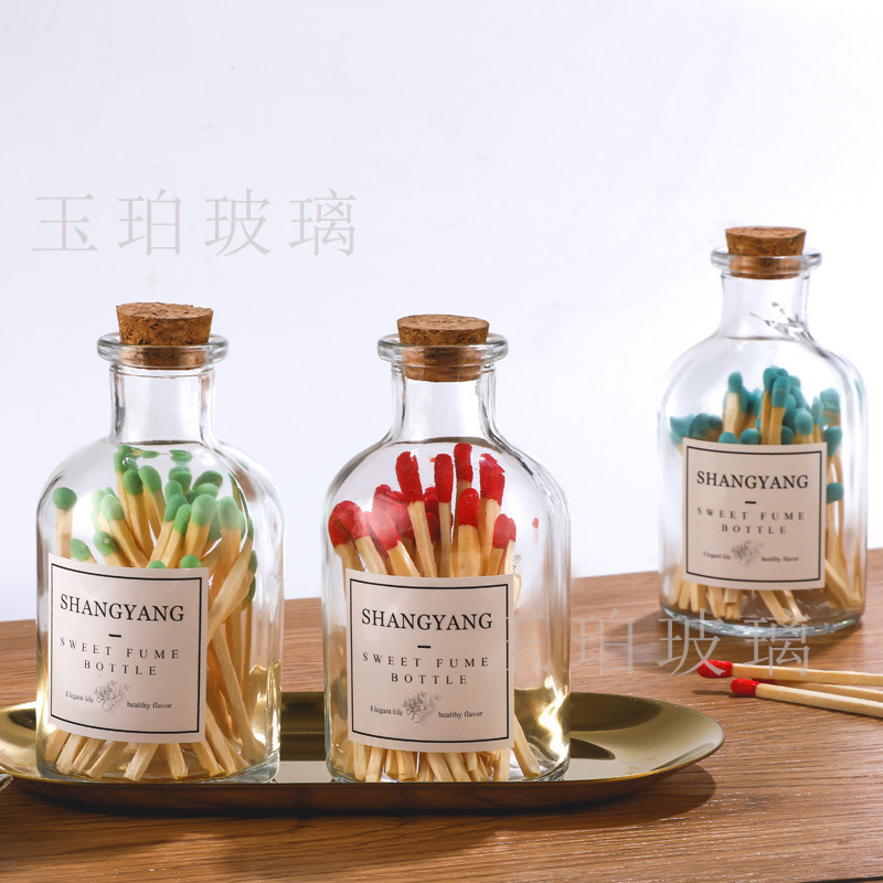 ins怀旧复古火柴瓶香薰蜡烛杯创意试剂瓶玻璃瓶香薰空瓶子伴手礼