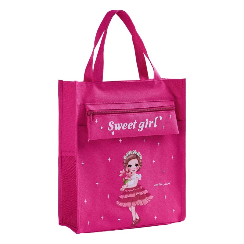 Estudiante tutorial bolsa de dibujos animados gran capacidad lápiz caso Escuela Primaria estudiante bolso lona nylon multifuncional tutorial bolsa