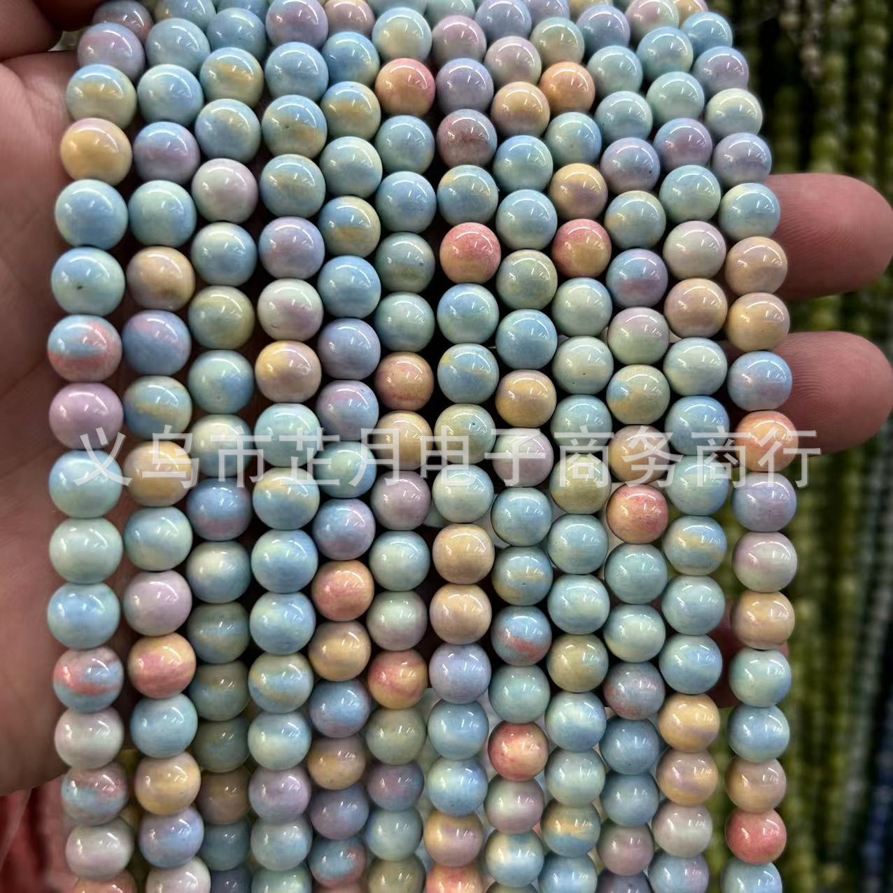 廠家直銷 優化阿拉善彩虹石糖果色珠子散珠手鍊 diy飾品配飾批發