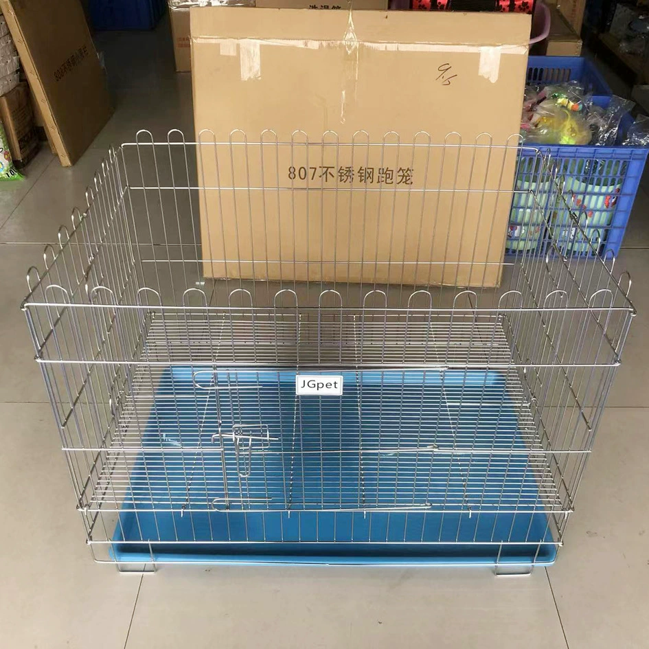 Клетка собаки Загородка любимчика нержавеющей стали ржавчины-Бесплатная Собака Забор бегущая Клетка Складной четыре части кошка и собака Дисплей клетка