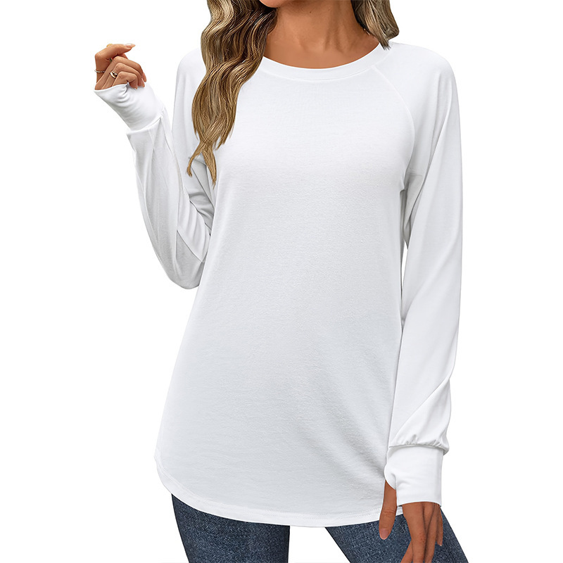 Amazon Women's Fashion Top Autumn Long Sleeve Thumb Hole Shirt Casual Loose Round Neck Long Sleeve T-Shirt Amazon Women's Fashion Top Autumn Long Sleeve Thumb Hole Shirt Casual Loose Round Neck Long Sleeve T-Shirt