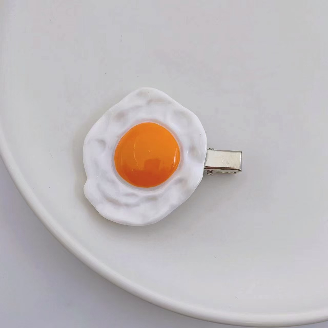 오렌지 수란 머리핀