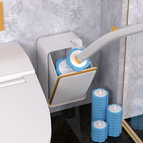 Disposable toilet brush set comes with cleaning fluid, toilet wall-mounted toilet brush, disposable toilet cleaning brush
