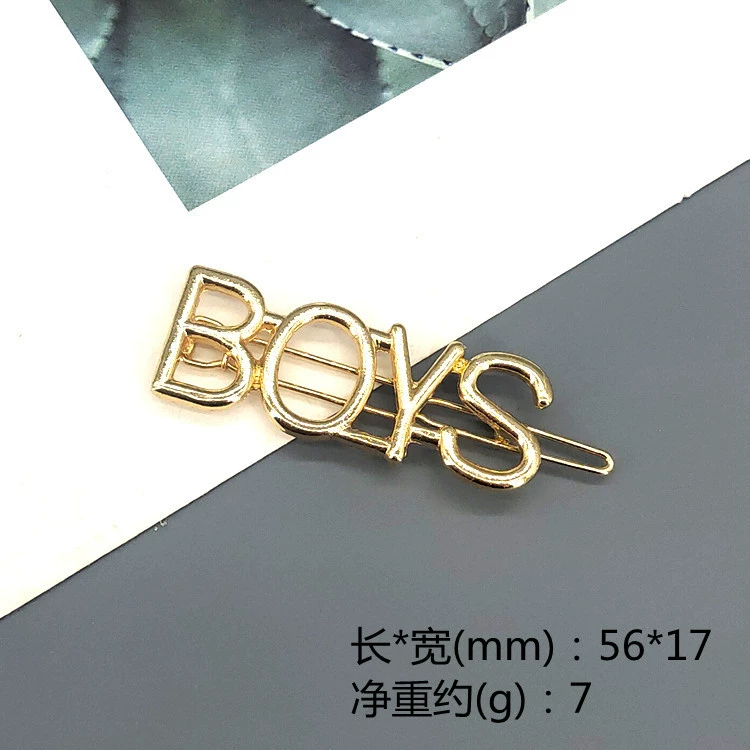 Металлическая зажим для волос, заколка- Crab pin с надписью, аксессуар для волос с бантом, корейский стиль, простой и элегантный дизайн