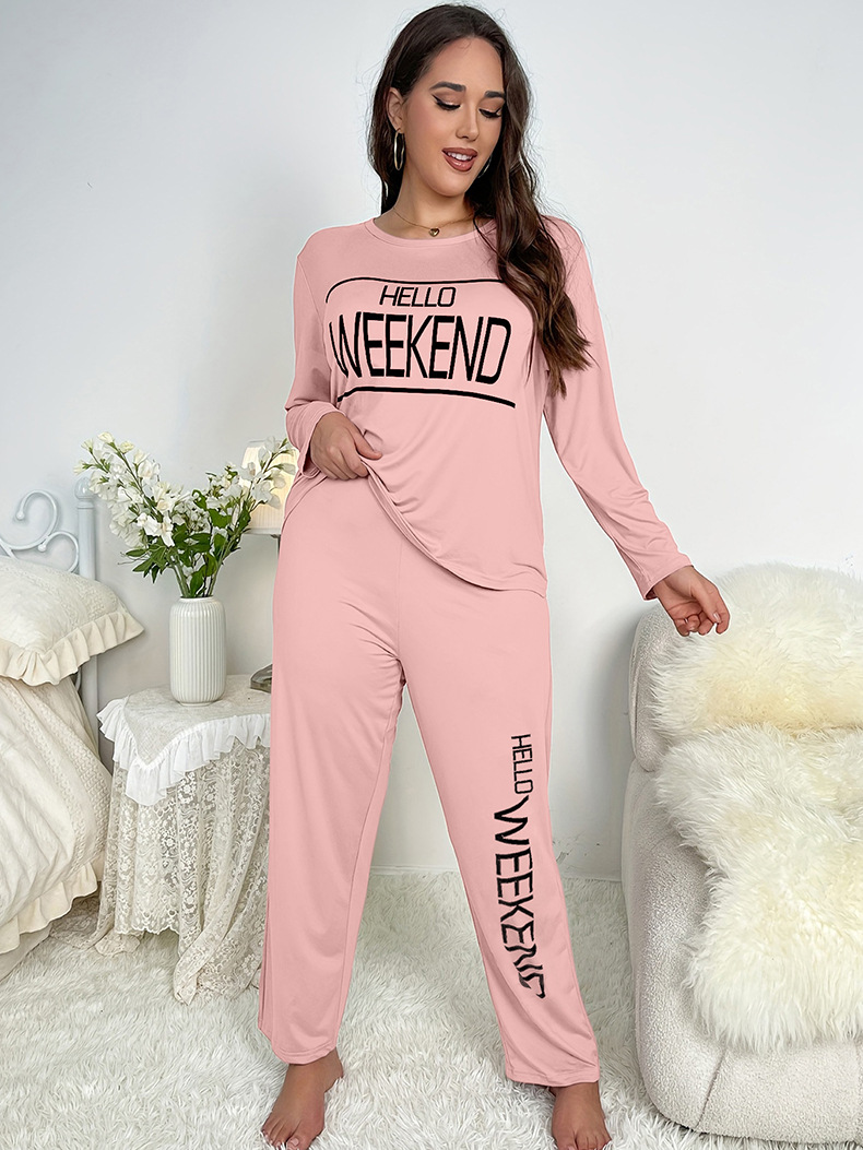 Conjunto de pijama estampado para mujer ropa de estar por casa_voghion.com