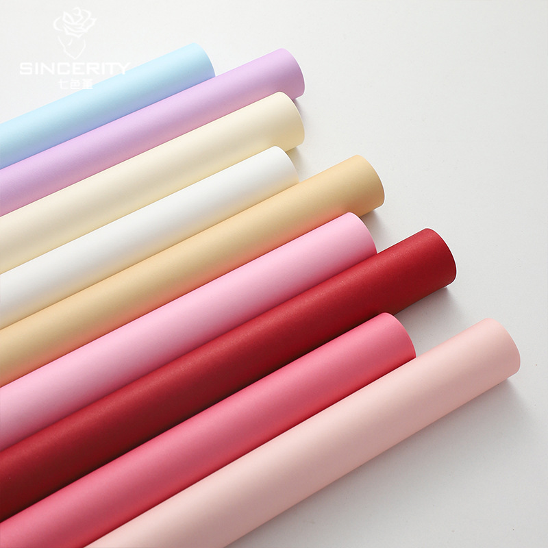 Papel de modelado de pensamiento de siete colores serie completa Meiya polvo engrosamiento floristería papel de embalaje de flores rojo embalaje de flores de red