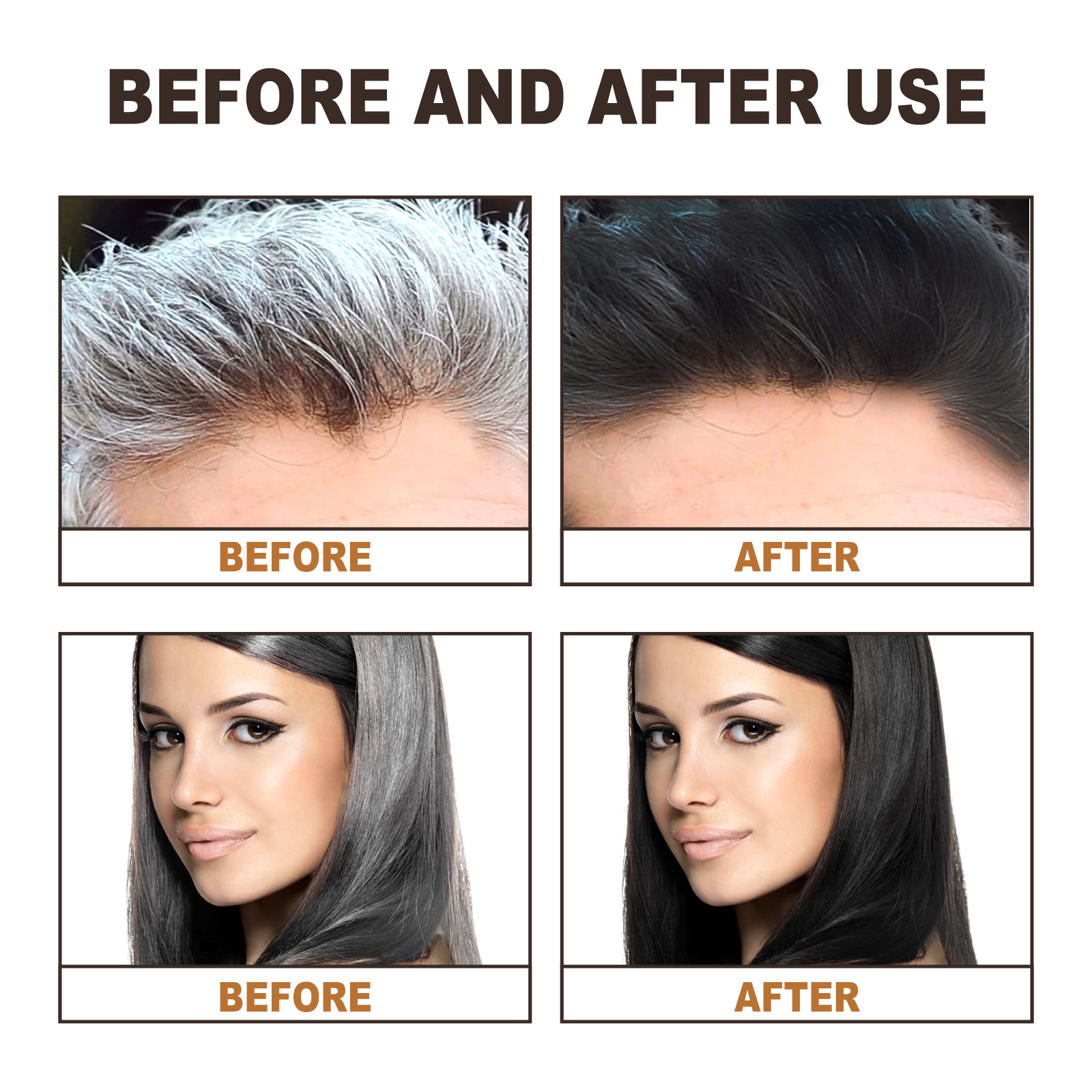 EELHOE Black Hair Spray Thick, nourishing hair roots, shiny and smooth natural black hair covering white hair hair care spray_voghion.com