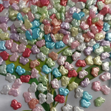 仿珍珠金光珠光彩色小蝴蝶手串挂饰手机链串珠DIY饰品配件批发