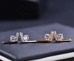 Small seven moissanite earrings cold simple high 925 silver moisan drill screw earrings with certificate wholesale