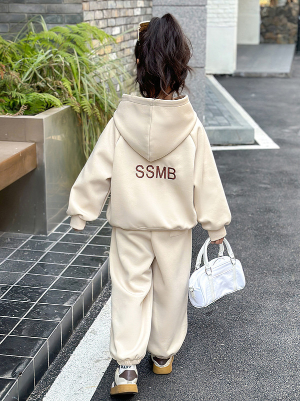 女童休闲套装春秋装儿童装连帽卫衣2025新款小女孩运动两件套衣服|undefined