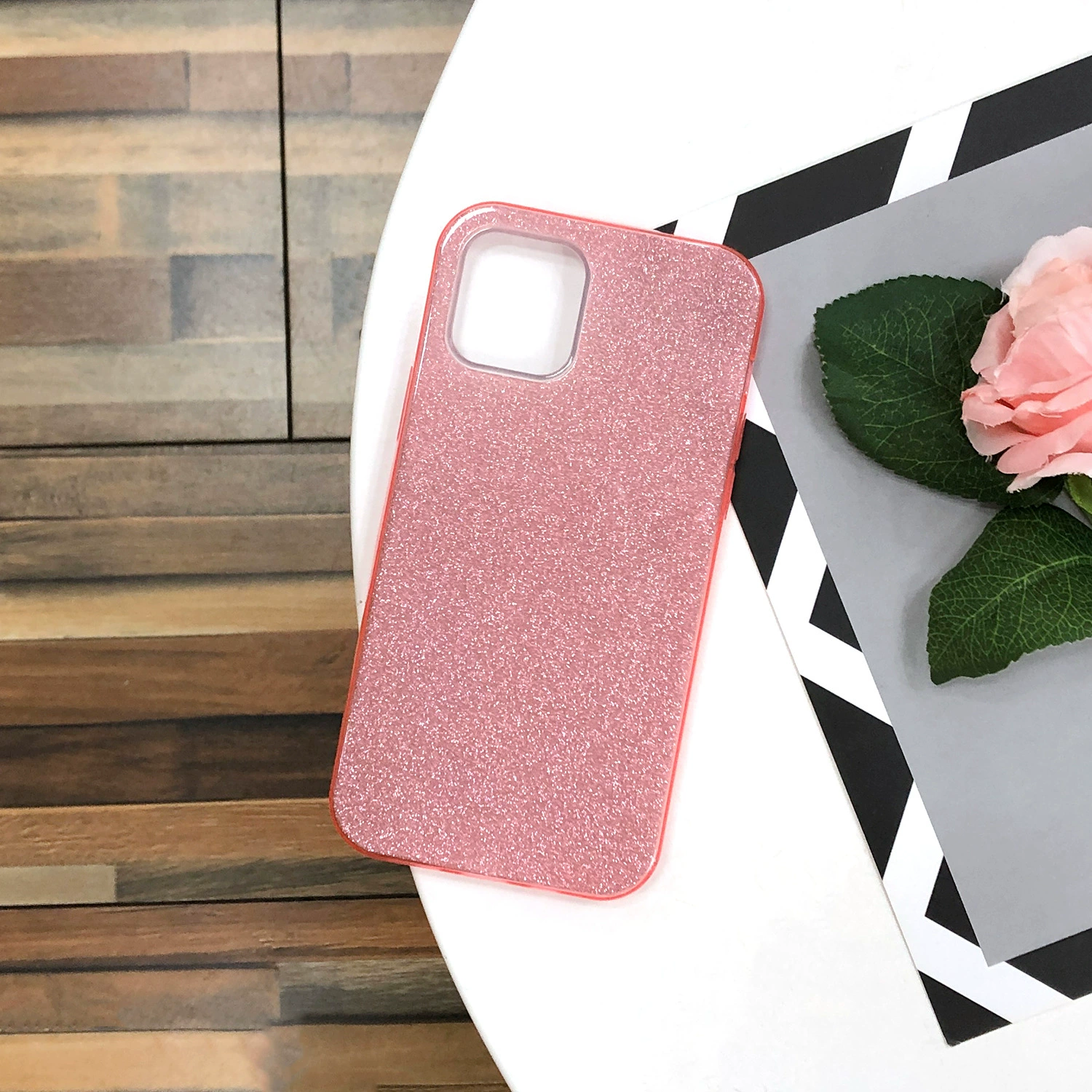 Phone case (Apple) compatible iPhone 6→16E, gradient glitter, glitter paper+TPU+PC