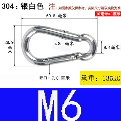304 stainless steel M6*60 (pack of 3)
