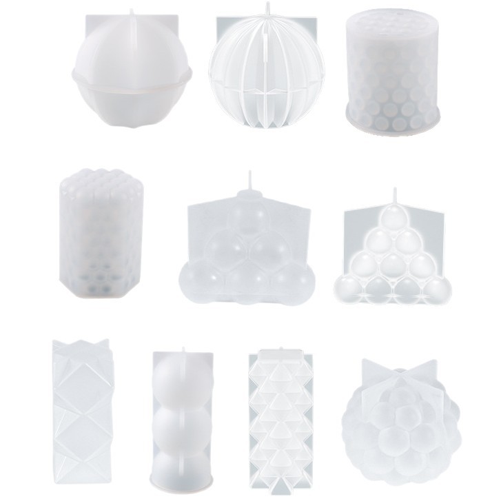 Jiaxian DIY cristal resina epoxi herramienta abrasiva bola cilíndrica linterna Polka Dot vela mesa de silicona molde