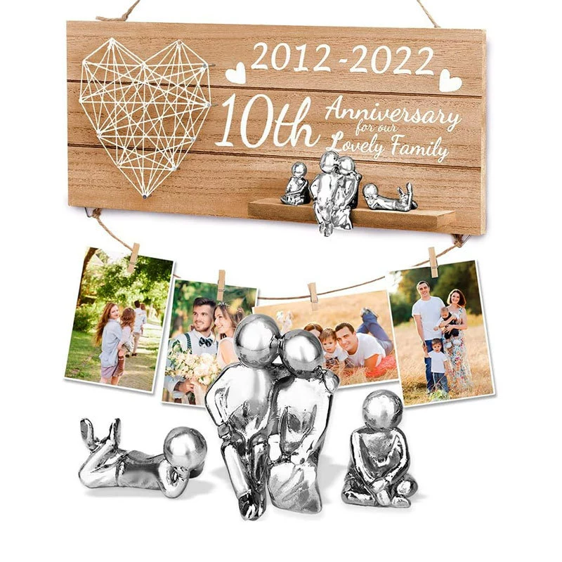 Главная Творческая новая деревянная любовь обмотка фоторамка украшения мемориальная фоторамка подвесная настенная деревянная фоторамка подвесные украшения