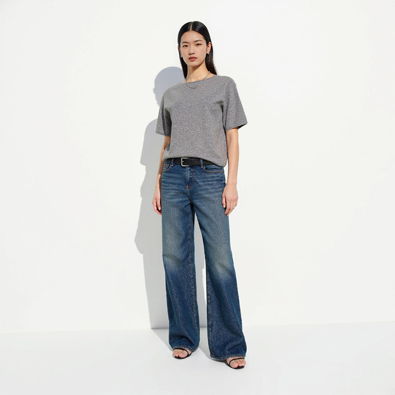 Ai Ready-Made Round Neck Rolled Edge Short-Sleeved Knitwear for Women, Seamless One-Piece Wool Inner Layer, Loose Slimming Look Bottoming Shirt Ai Ready-Made Round Neck Rolled Edge Short-Sleeved Knitwear for Women, Seamless One-Piece Wool Inner Layer, Loose Slimming Look Bottoming Shirt