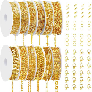 12 gold plated imitation high quality plated cross chain O-shaped chain multi-size combination jewelry chain handmade chain